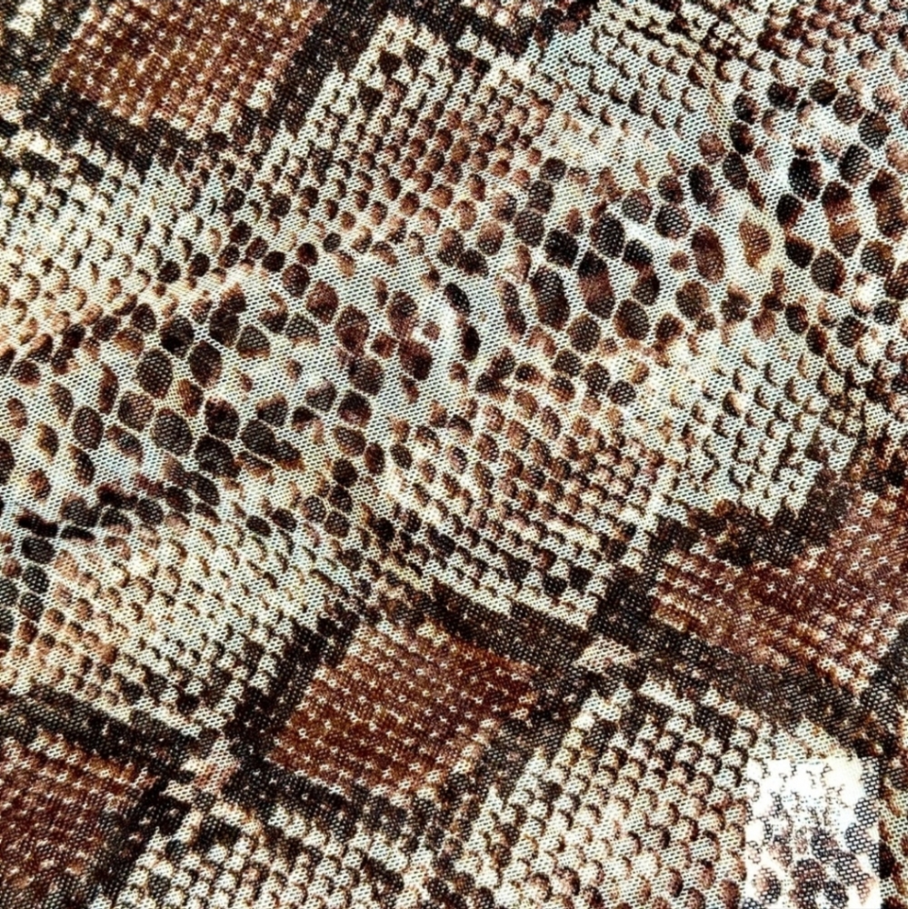 NWT, Pretty Little Thing Snakeskin Print Sheer Bodysuit - Picture 7 of 8